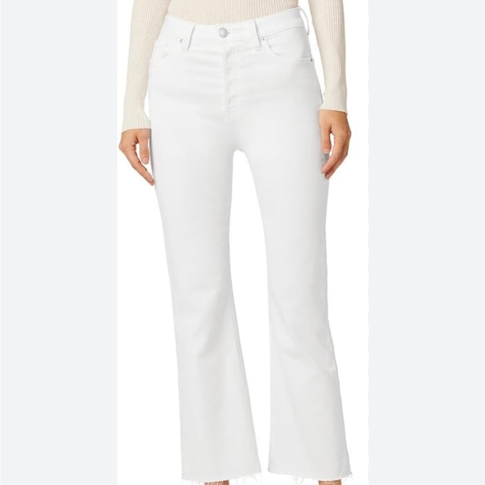 Hudson Women’s Faye Ultra High Rise Bootcut Crop Jeans‎ White Flare 30